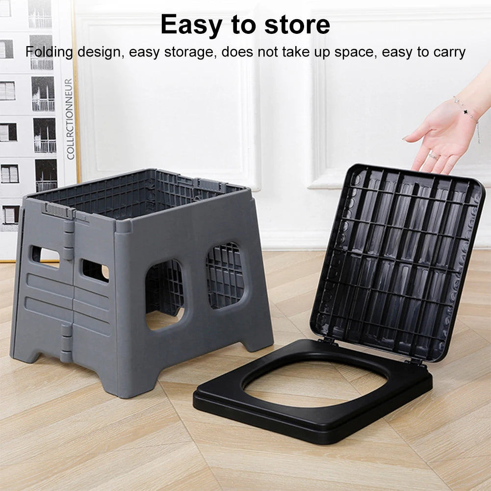 Portable Camping Toilet with Lid Foldable Outdoor Camp Toilet Multifunctional Folding Truck Toilet for Emergencies - Jimmys Supplies