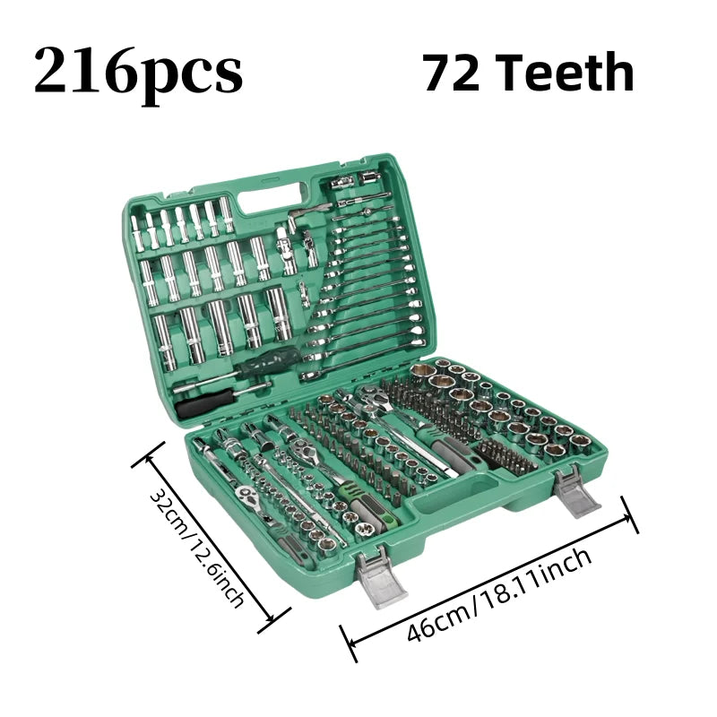 72 Teeth 151/216PCS Professional Auto Repair Tool Set - Jimmys Supplies