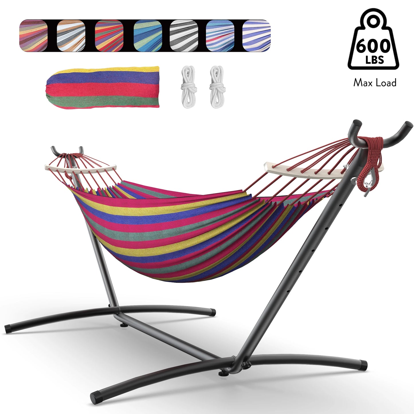 Gyroor Hammock with Adjustable Stand- Stylish Hammock Bed w/Storage Bag, 600lb Capacity - Jimmys Supplies