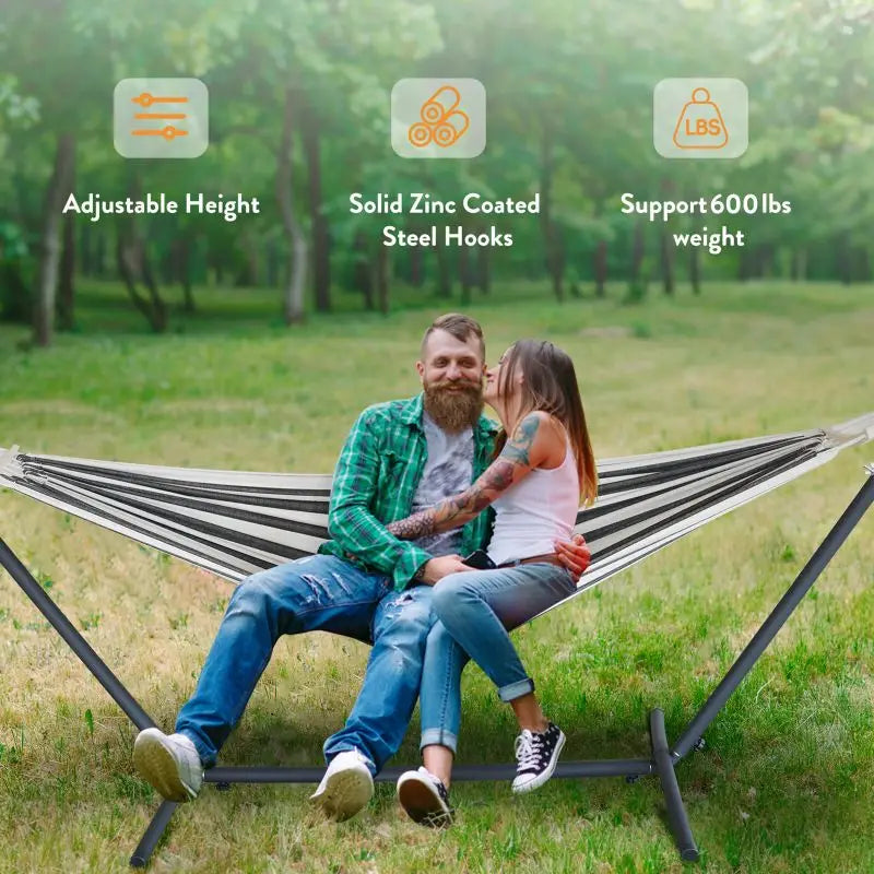 Gyroor Hammock with Adjustable Stand- Stylish Hammock Bed w/Storage Bag, 600lb Capacity - Jimmys Supplies