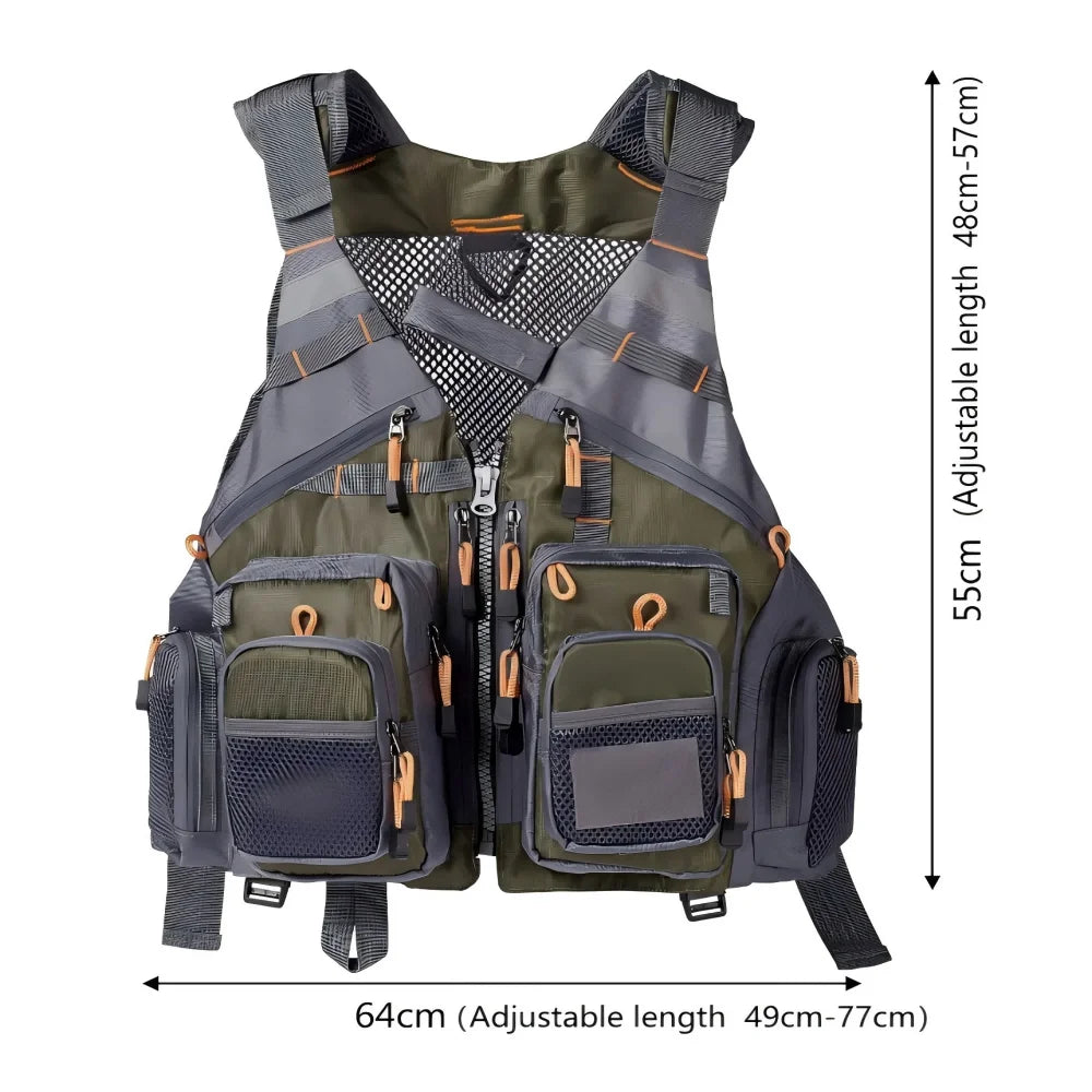 Breathable Fishing Vest Outdoor Sports Mountaineering Hiking Cycling Adjustable Fly Fishing Swim Vest Fishing Tackle