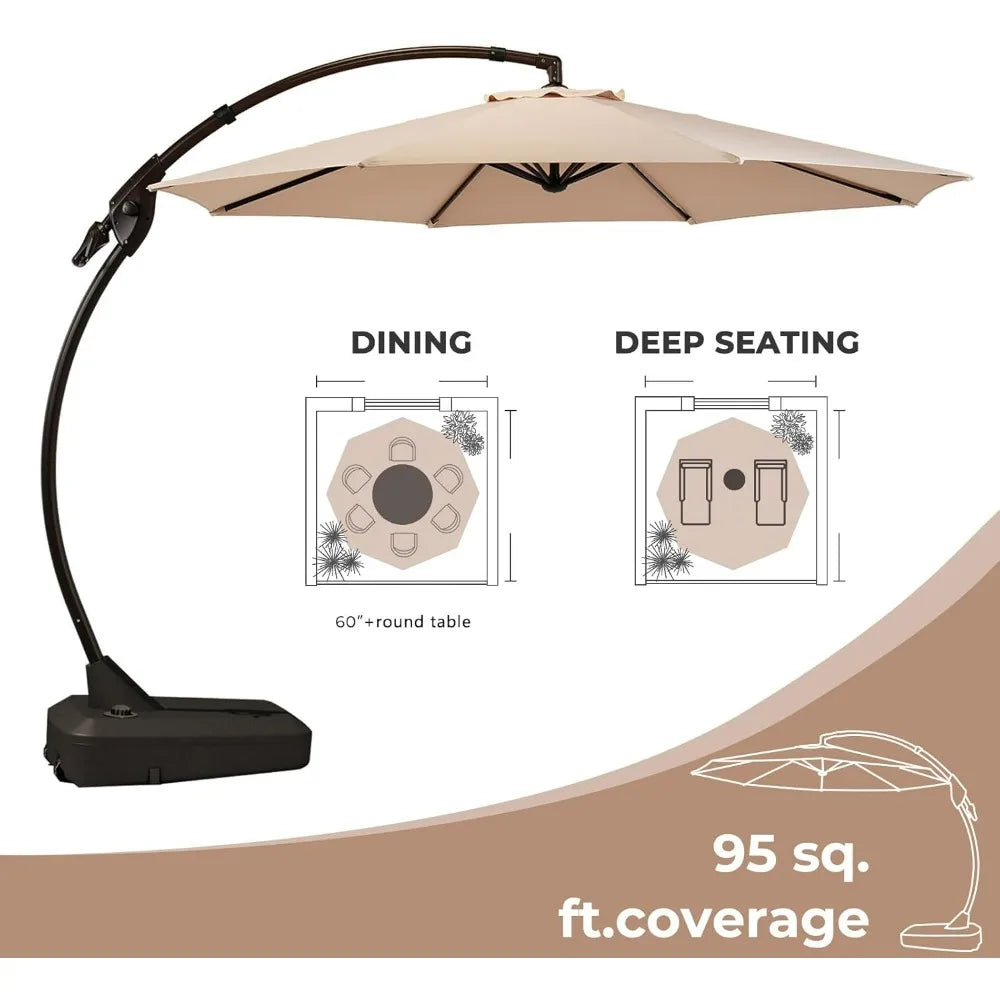 Grand Patio 11FT Cantilever Umbrella with Base for Outdoors - Jimmys Supplies
