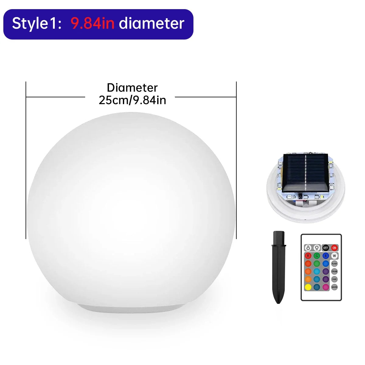 Solar Rechargeable LED Ball Light Color Changing Solar Ground Lamp IP67 Waterproof Outdoor Garden Light for Bar Yard Patio Path