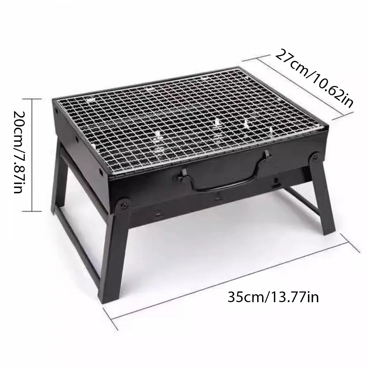 Portable BBQ Charcoal Grill Stainless Steel Small Mini BBQ Tool Kit Outdoor Cooking Camping Picnic Beach Portable BBQ - Jimmys Supplies