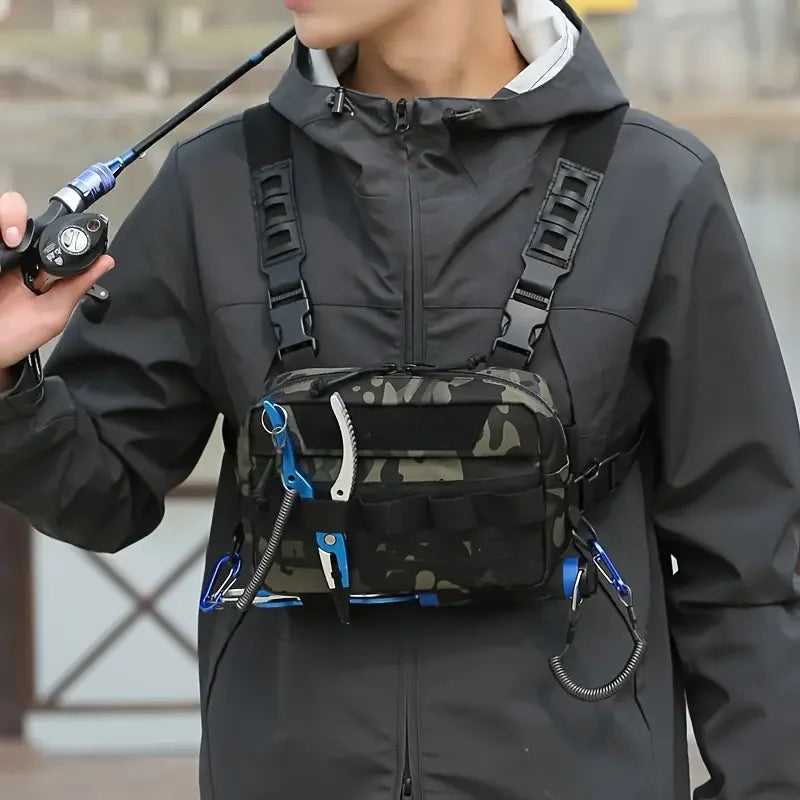 Fishing Vest Bag Men's Camo Fishing Lures Utility Tackle Chest Bags Waist Pack Outdoor Mountaineering Camping Hiking Hunting - Jimmys Supplies
