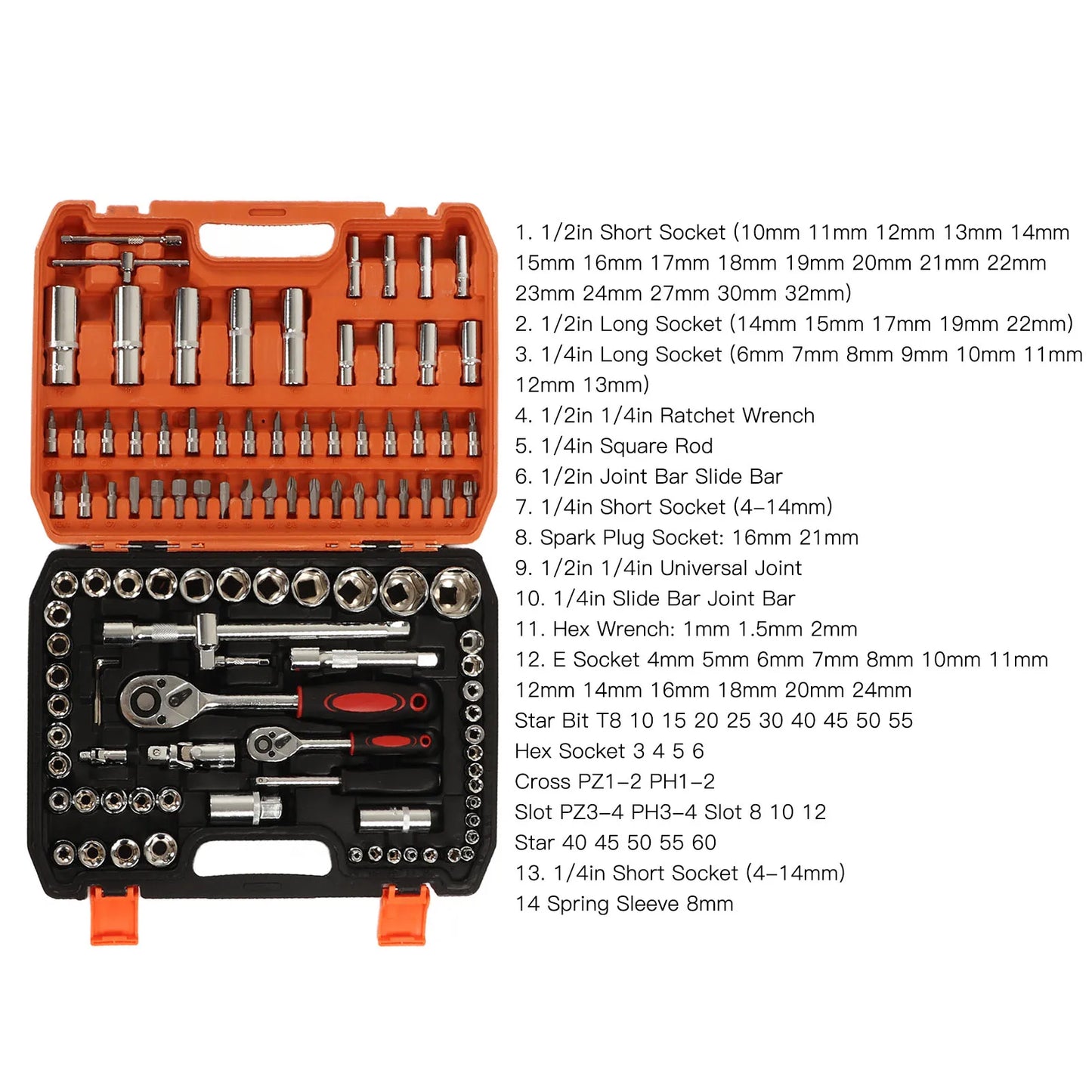 New 108Pcs Multi Function Car Socket Ratchet Wrench Set - Jimmys Supplies
