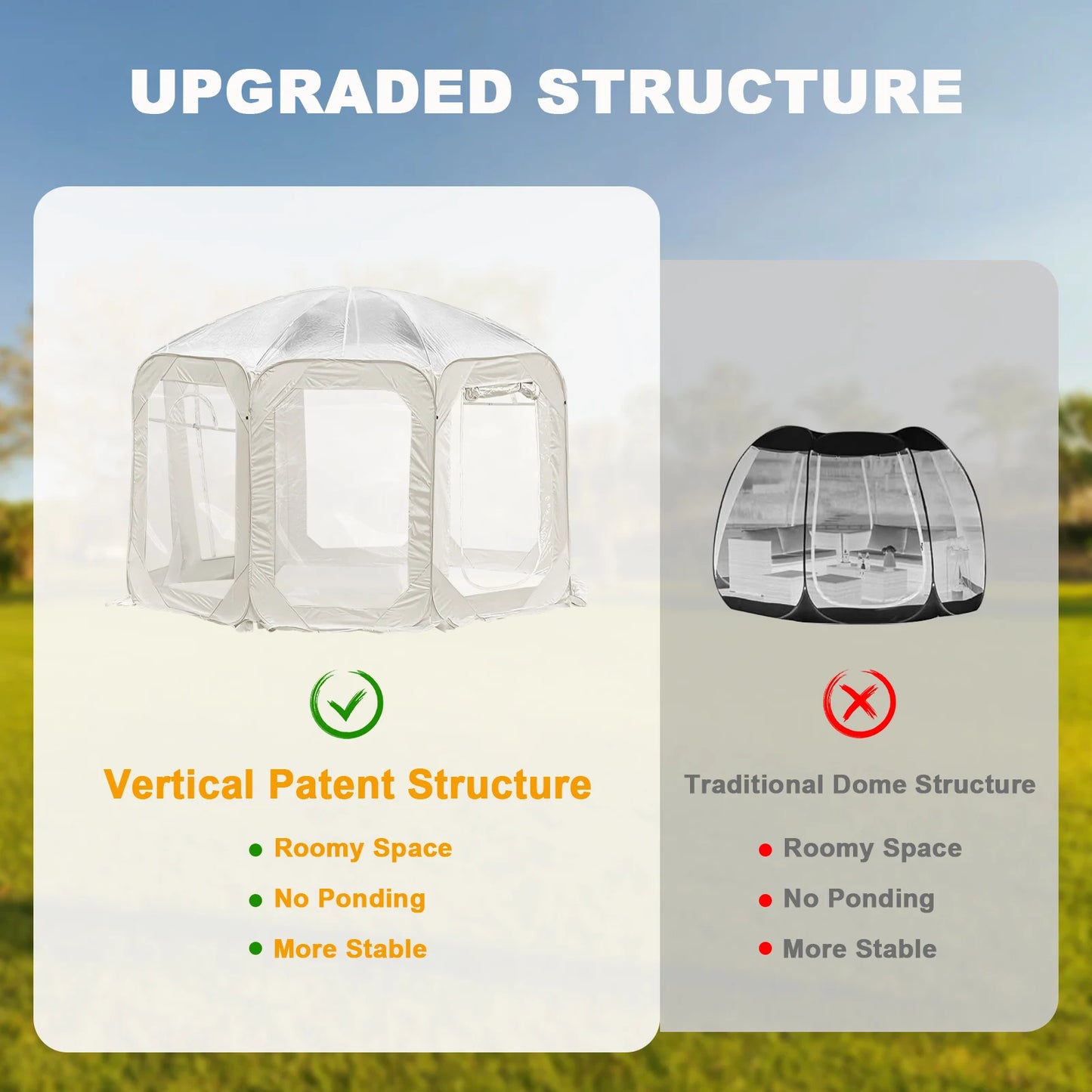 Outdoor Transparent Tent Portable Folding Camping Thickening Tent Starry Sky Bubble House Shade Winter Sunshine Wind/Waterproof - Jimmys Supplies