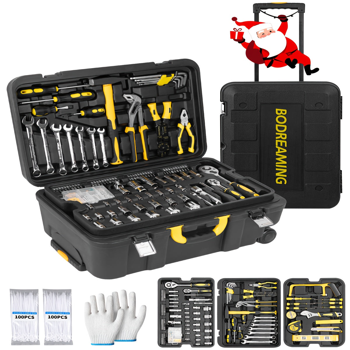 318 Pieces Tool Set With Wheels Hand Tool Set Home Repair Tool Kit 3 Tier Tool Sets For Men And Women Professional Repair And Maintenance Tools - Jimmys Supplies
