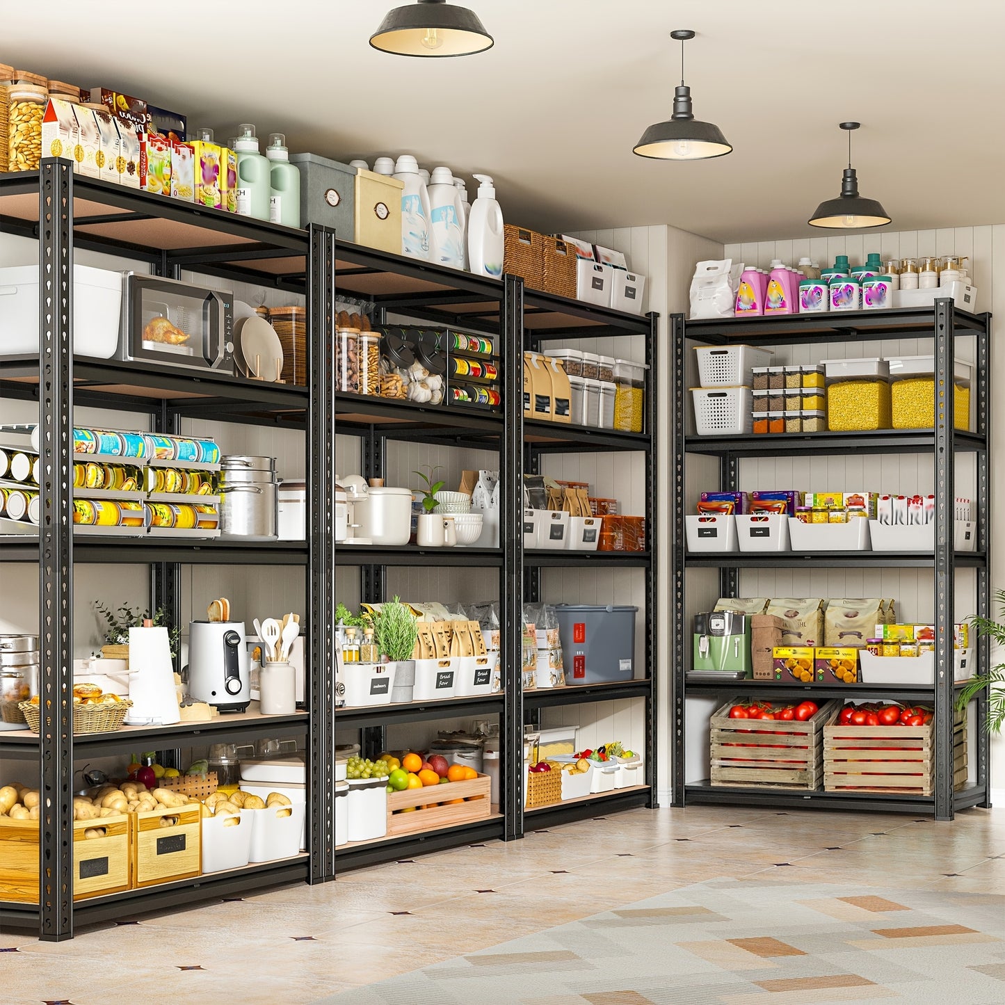 Heavy Duty 5 Tier 2000 Pounds Metal Shelving Unit Adjustable Garage Storage Rack 72 Inches High 35.5 Inches Wide 15.8 Inches Deep Utility Shelf For Basement Pantry Closet - Jimmys Supplies