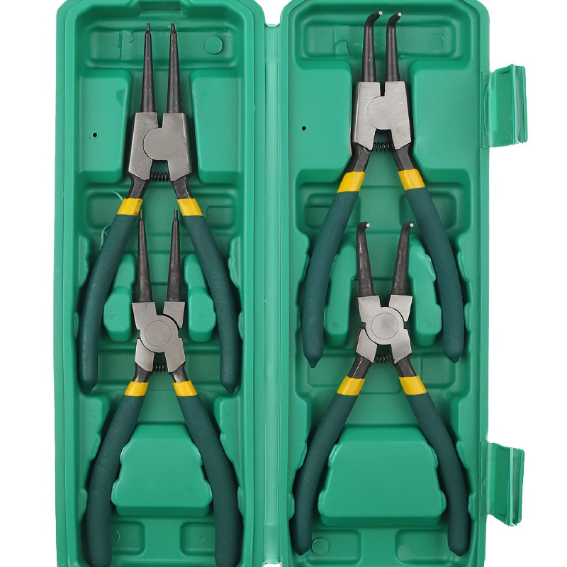 4 Pieces Snap Ring Pliers Set Heavy Duty Circlip Pliers Kit 7 Inch Snap Ring Removal Tool Retaining Straight Bent Lock Ring Pliers Set with Storage Case - Jimmys Supplies