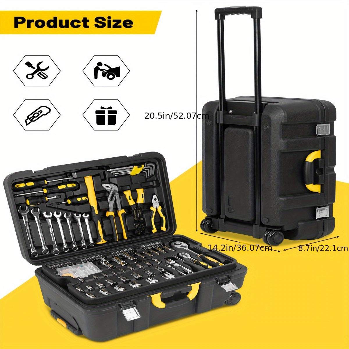 318 Pieces Tool Set With Wheels Hand Tool Set Home Repair Tool Kit 3 Tier Tool Sets For Men And Women Professional Repair And Maintenance Tools - Jimmys Supplies