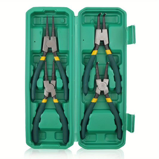 4 Pieces Snap Ring Pliers Set Heavy Duty Circlip Pliers Kit 7 Inch Snap Ring Removal Tool Retaining Straight Bent Lock Ring Pliers Set with Storage Case - Jimmys Supplies