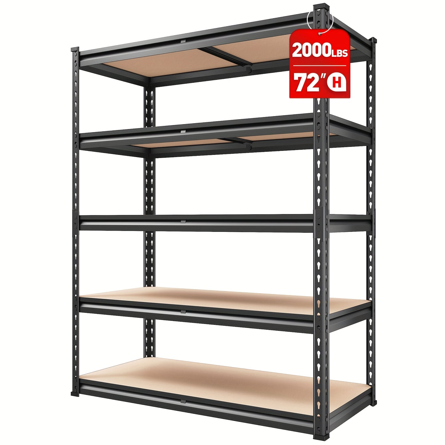 Heavy Duty 5 Tier 2000 Pounds Metal Shelving Unit Adjustable Garage Storage Rack 72 Inches High 35.5 Inches Wide 15.8 Inches Deep Utility Shelf For Basement Pantry Closet - Jimmys Supplies