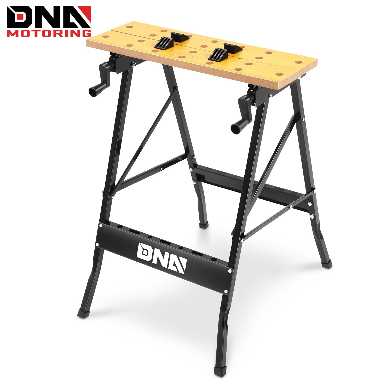 DNA Motoring Adjustable Portable Workbench - Foldable Multi-Purpose Design with Measuring Ruler and Protractor for Garage Home DIY and Carpentry - Jimmys Supplies