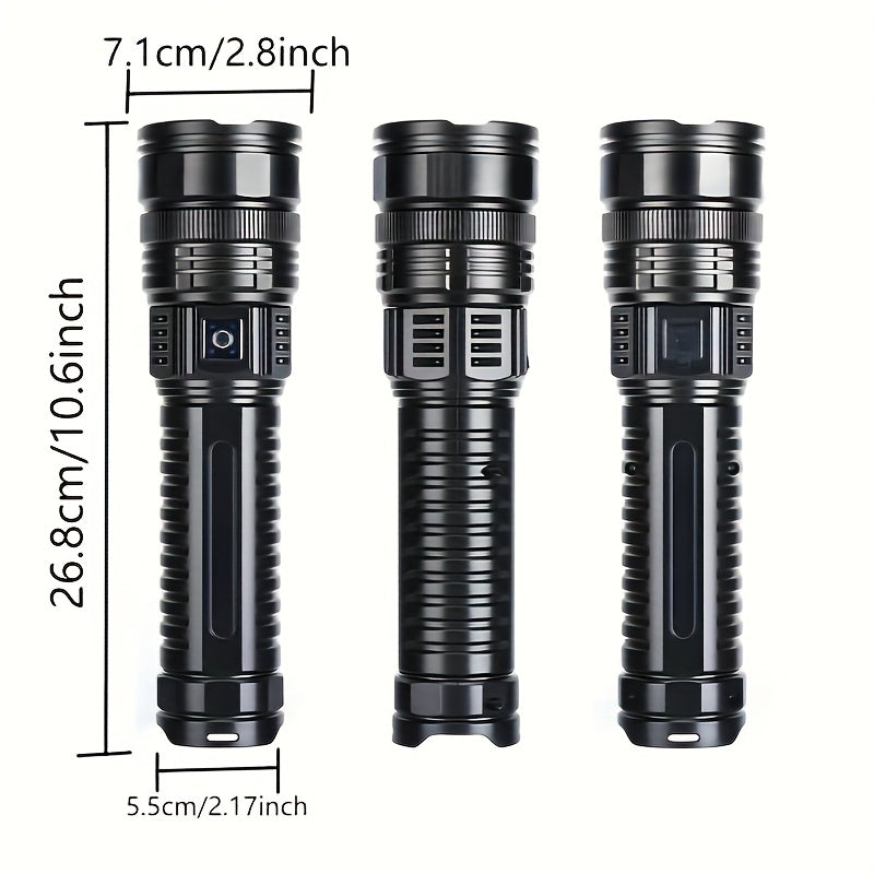 1 Piece Outdoor Super Bright LED Flashlight Rechargeable Home Strong Handheld Flashlight With COB Tail Light Multiple Lighting Modes Suitable For Camping Maintenance Fishing Emergency Situations Outdoor Activity Lighting - Jimmys Supplies