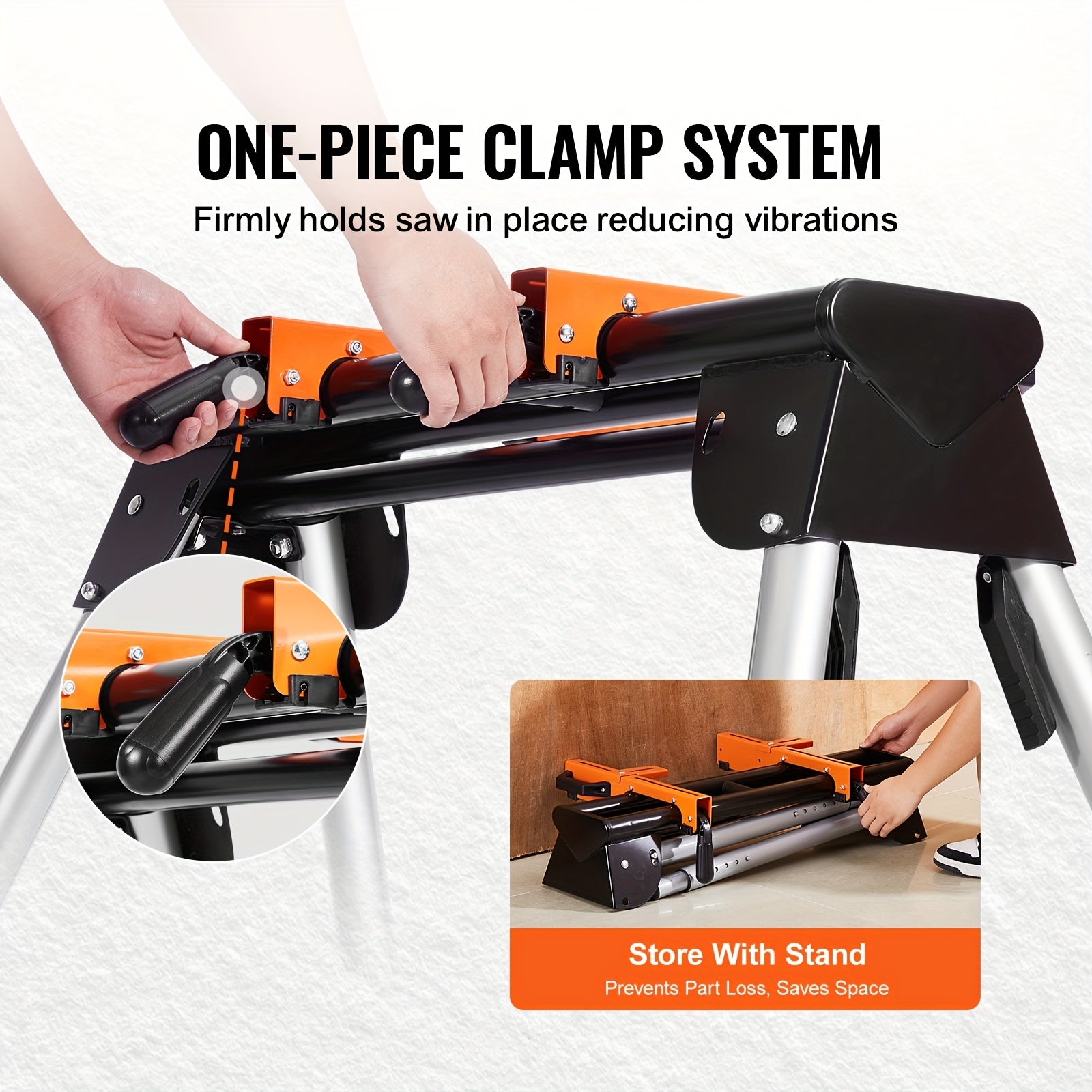 Happybuy Heavy Duty Collapsible Miter Saw Stand with 300 330 550lbs Capacity One Piece Brackets Clamps 36 78 89 Inch Compact and Foldable for Easy Storage - Jimmys Supplies