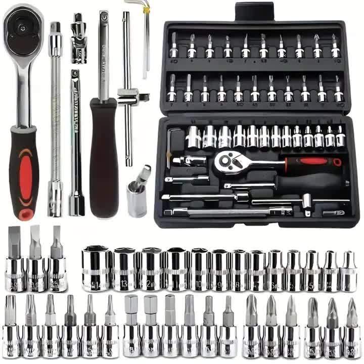 53 Piece 216 Piece Cr-V Impact Socket Set 3/8 Inch Drive 6 Point Design SAE 5/16 Inch to 3/4 Inch and Metric 8 to 22mm Sizes Includes Ratchet Handle Extension Bar Joint and Gloves - Jimmys Supplies