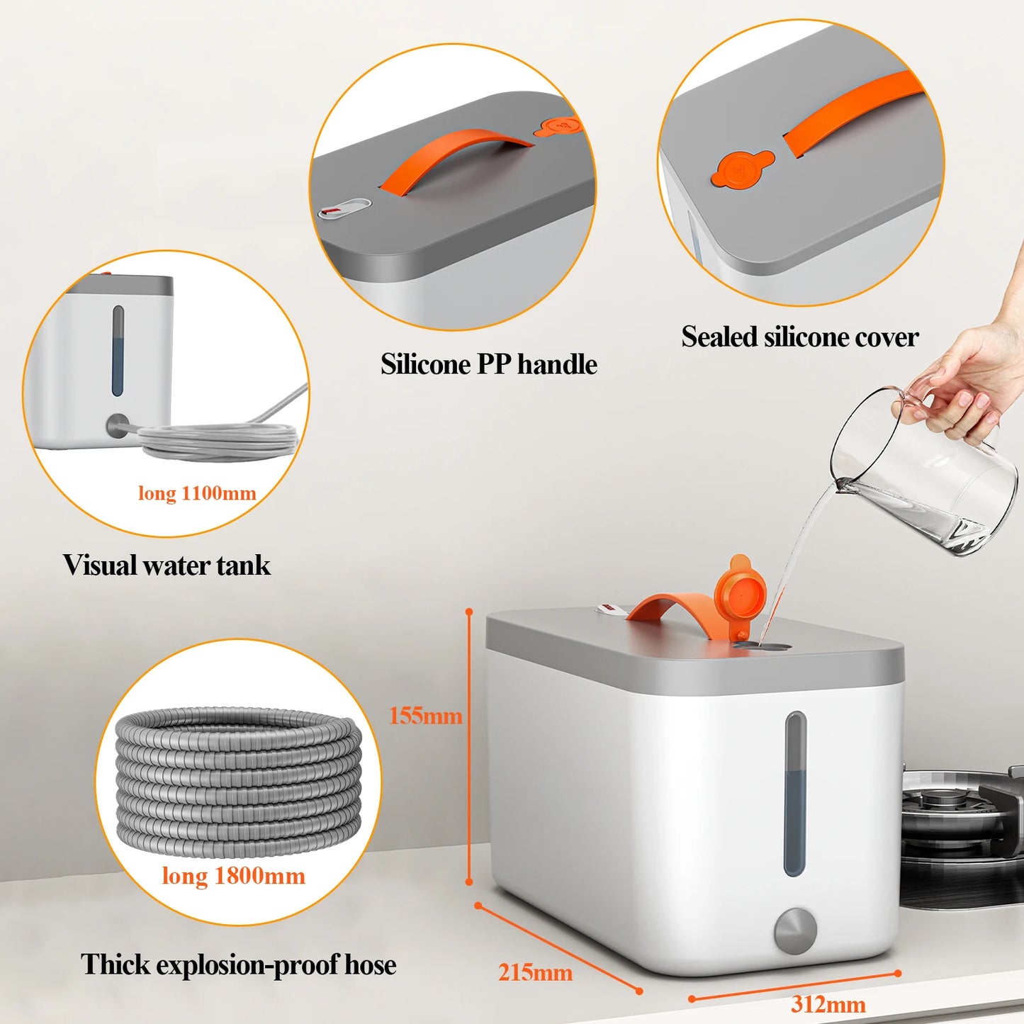 1500W Handheld Steam Cleaner for Tough Stains and Grime - Jimmys Supplies