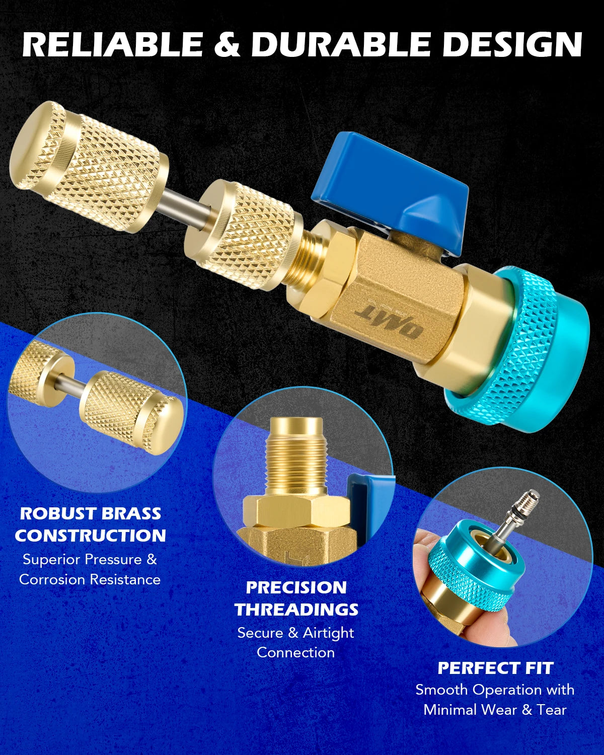 8-Piece AC Gauge Hose Conversion Adapters & AC Valve Core Tool - Jimmys Supplies