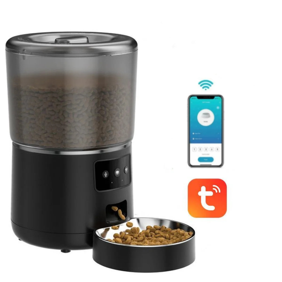 NPET 4L Automatic smart pet feeder for cats dogs multiple pets with stainless steel bowl Customize healthy food 1-9 portions - Jimmys Supplies
