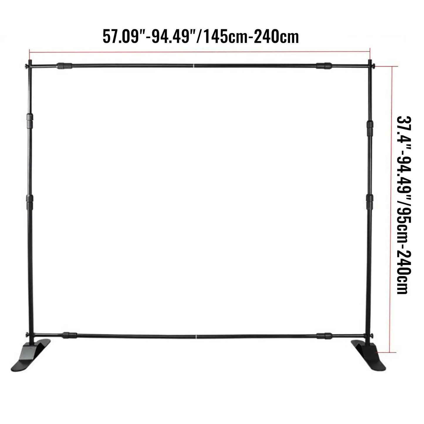VEVOR 3x2.4M Backdrop Background Stand Adjustable Telescopic Backdrop Banner Stand for Photocall Video Wedding Event Party - Jimmys Supplies