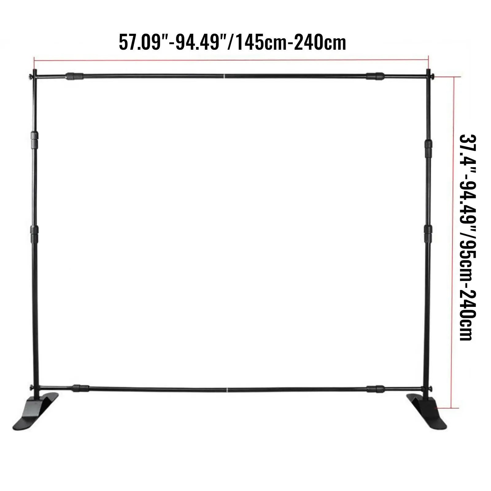 VEVOR 3x2.4M Backdrop Background Stand Adjustable Telescopic Backdrop Banner Stand for Photocall Video Wedding Event Party - Jimmys Supplies