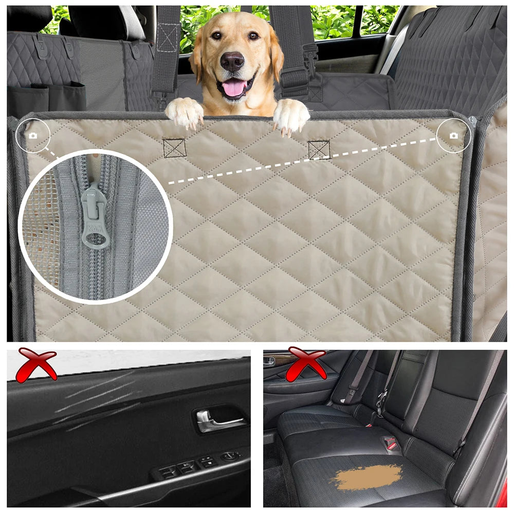 PETRAVEL Dog Car Seat Cover Waterproof Pet Travel Dog Carrier Hammock Car Rear Back Seat Protector Mat Safety Carrier For Dogs - Jimmys Supplies