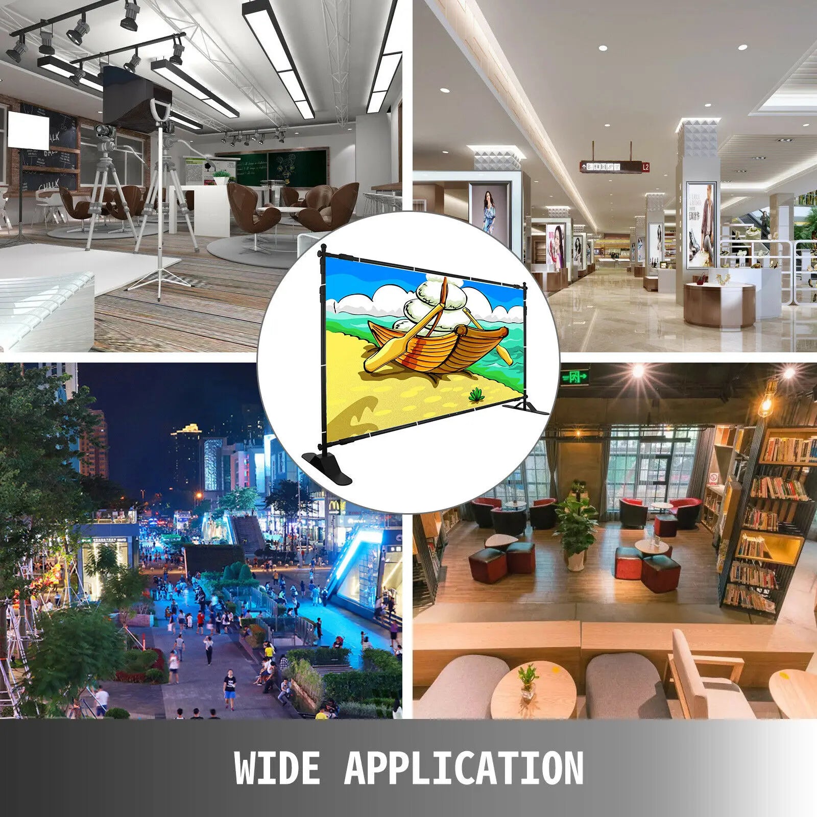 VEVOR 3x2.4M Backdrop Background Stand Adjustable Telescopic Backdrop Banner Stand for Photocall Video Wedding Event Party - Jimmys Supplies