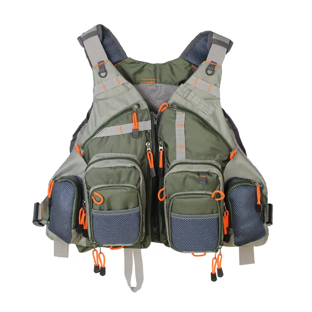 Men's Adjustable Fly Fishing Vest Outdoor Trout Pack Mesh Tackle Bag Jacket - Jimmys Supplies