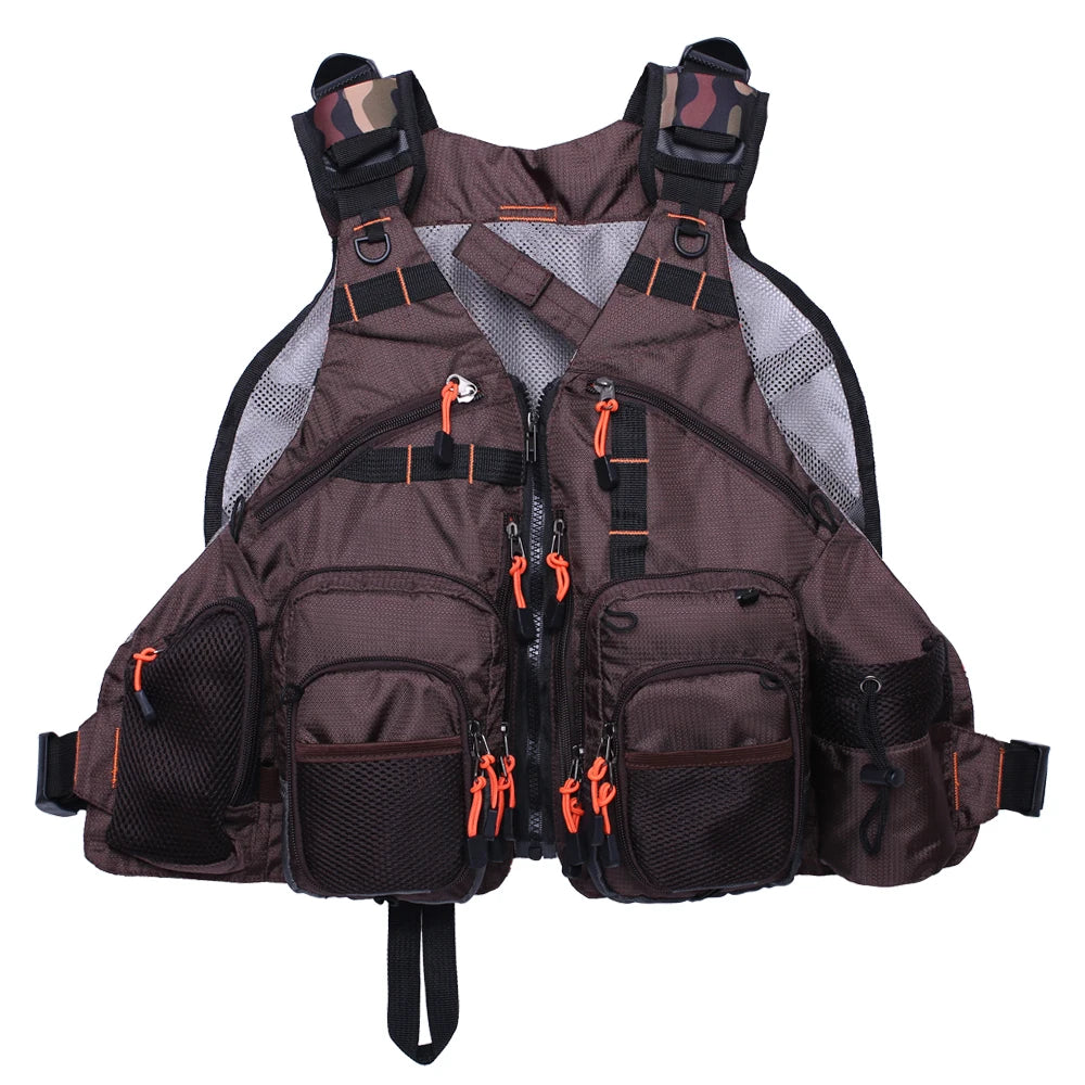 Men's Adjustable Fly Fishing Vest Outdoor Trout Pack Mesh Tackle Bag Jacket - Jimmys Supplies