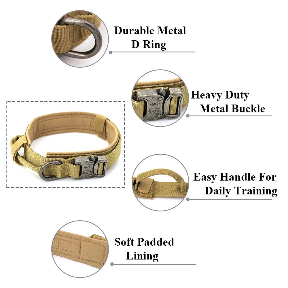Dog Training Collar Adjustable Tactical Dog Collar And Leash Set Control Handle Pet Lead Collar - Jimmys Supplies