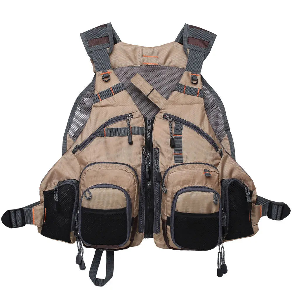 Men's Adjustable Fly Fishing Vest Outdoor Trout Pack Mesh Tackle Bag Jacket - Jimmys Supplies