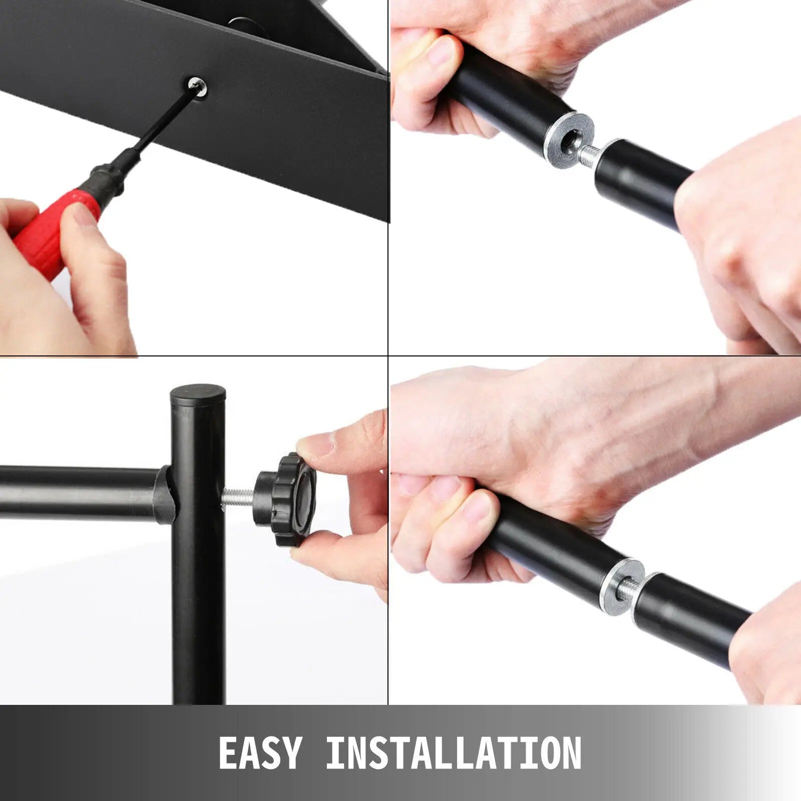 VEVOR 3x2.4M Backdrop Background Stand Adjustable Telescopic Backdrop Banner Stand for Photocall Video Wedding Event Party - Jimmys Supplies