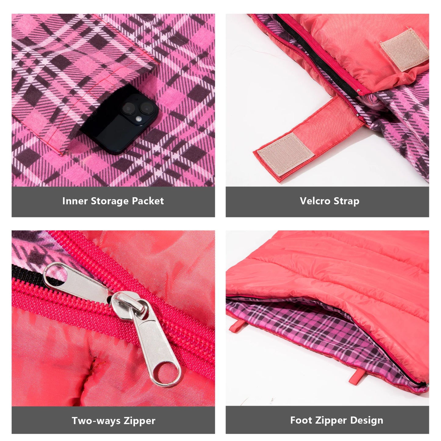 BISINNA Camping Sleeping Bag 3 Season Ultralight Backpacking Sleeping Bag Spliceable Travel Bag for Outdoor Hiking Picnic