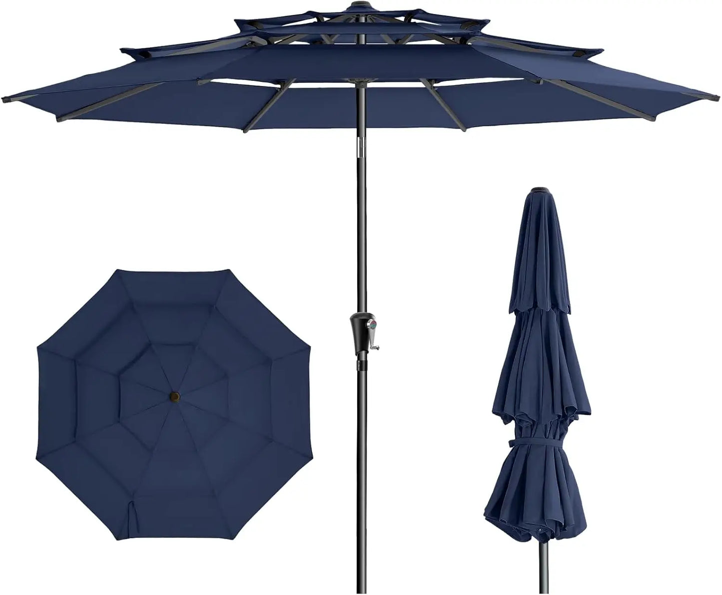 Outdoor Patio Umbrella with 5-Year Fade Resistant,Vented Outdoor Commercial Market Umbrella with UPF50+ UV