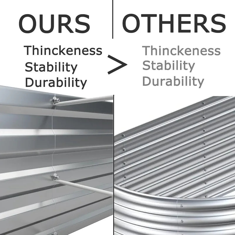 8x4x1ft Galvanized Raised Garden Bed 2 Pack Outdoor Planter - Jimmys Supplies