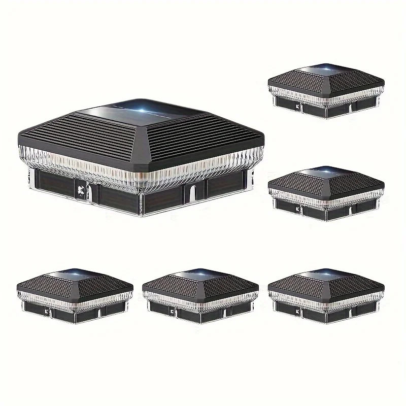 6 Pack 4x4 Solar Post Lights Outdoor with 40 LEDs 30 Lumens - Jimmys Supplies
