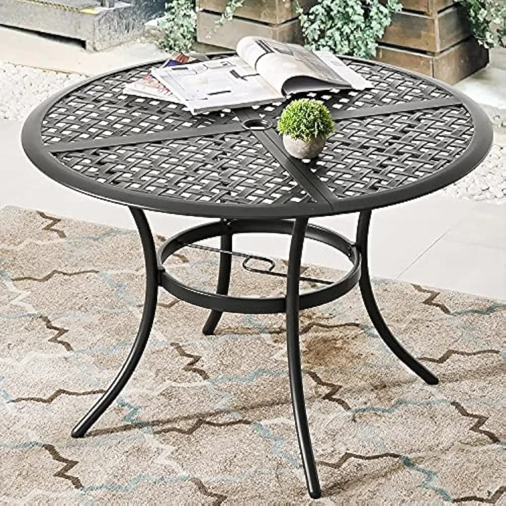 42 Inch Outdoor Dining Table Round Patio Bistro Table - Jimmys Supplies