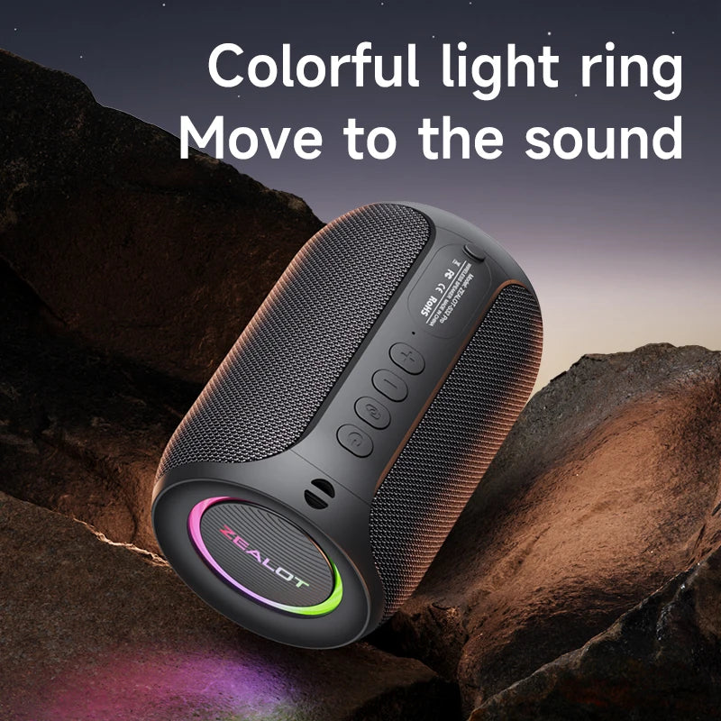 Zealot-S32PRO Powerful Bluetooth Speaker, Bass Wireless, LED Light, Outdoor Speakers, Subwoofer, Waterproof Sound Box Support - Jimmys Supplies