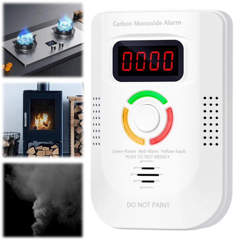 Home Security Combustible Gas Leakage Sensor LPG Propane Butane Methane Natural Gas Detector CO Carbon Monoxide Alarm Fireproof - Jimmys Supplies