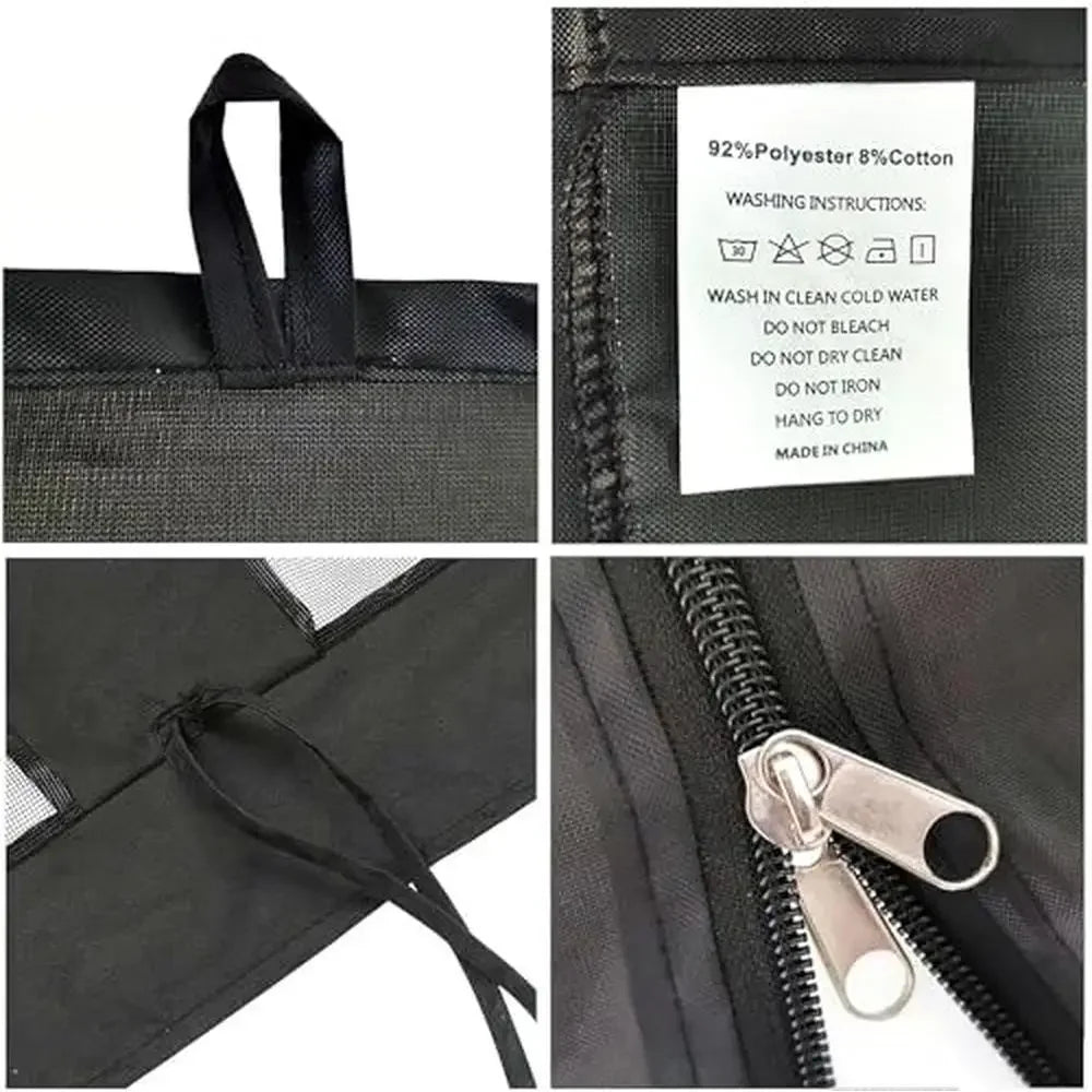 Universal 10x12 Outdoor Gazebo Canopy Mosquito Netting Black 4-Door Zipper 4-Panel Sidewall Curtain Durable Mesh Easy Install - Jimmys Supplies