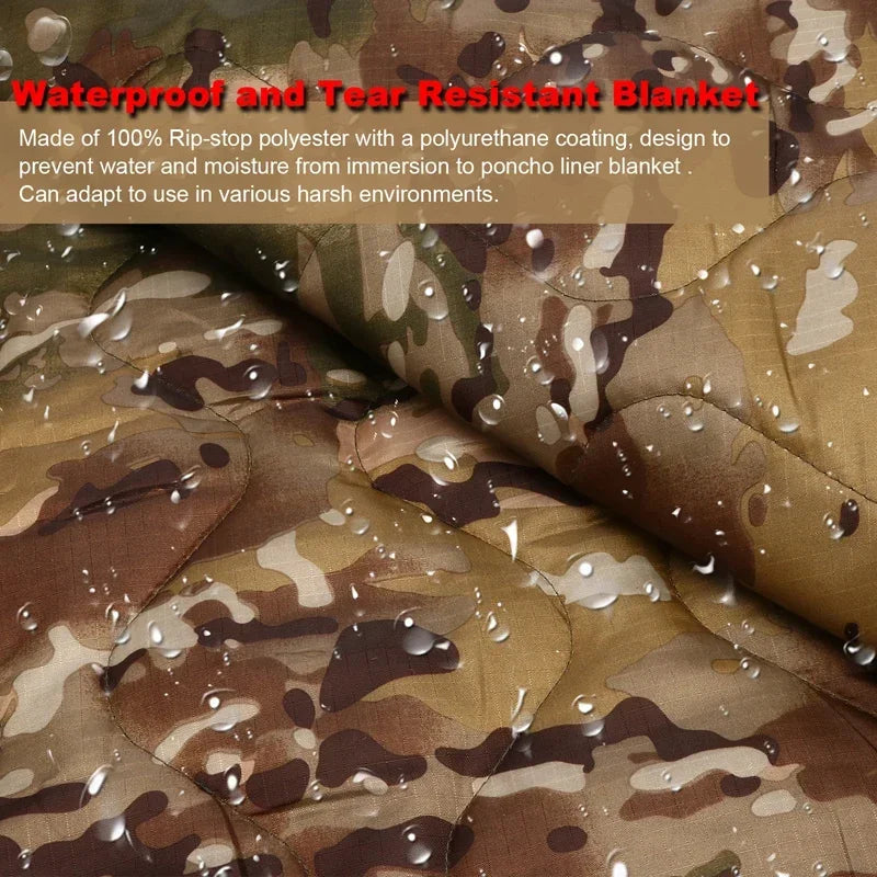 Tactical Army Poncho Liner Camouflage Water Repellent Woobie Blanket - Jimmys Supplies