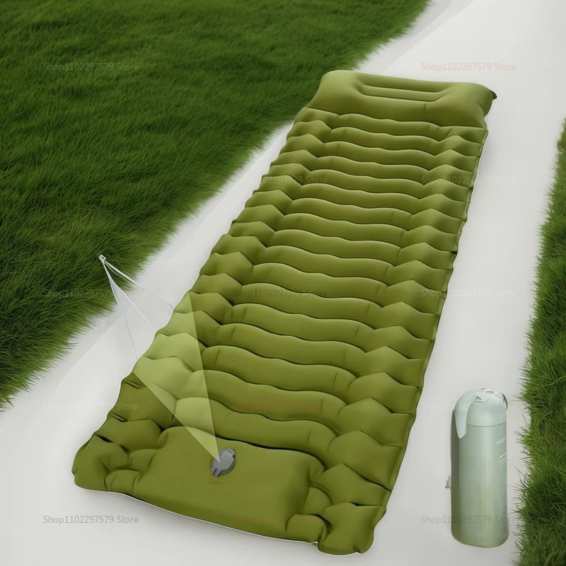 Outdoor Camping Air Mattress with Pillows Ultralight Thickened Built-in Pump for Hiking Picnic Sleep Comfort Travel Outdoor Gear