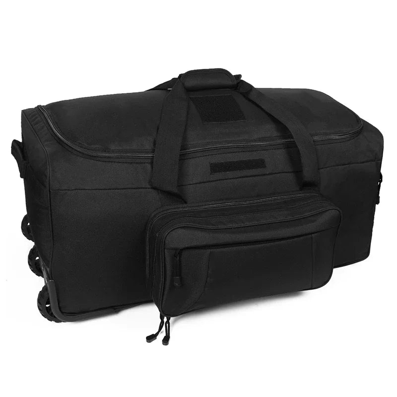 LQARMY 124L Outdoor Camping Travel Bag Large Trolley Case Waterproof Nylon Practical Travel Handbag Storage Luggage Bag