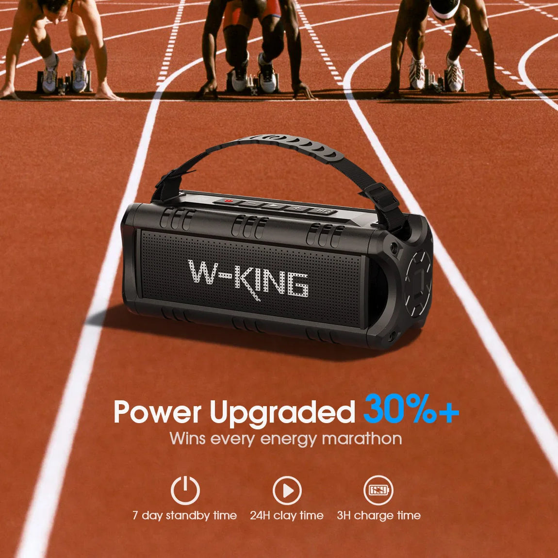 W King Bluetooth Speaker 30W Portable Wireless Loud Speakers IPX6 Waterproof Outdoor Speaker 24 Hour Playtime EQ AUX TF Card - Jimmys Supplies