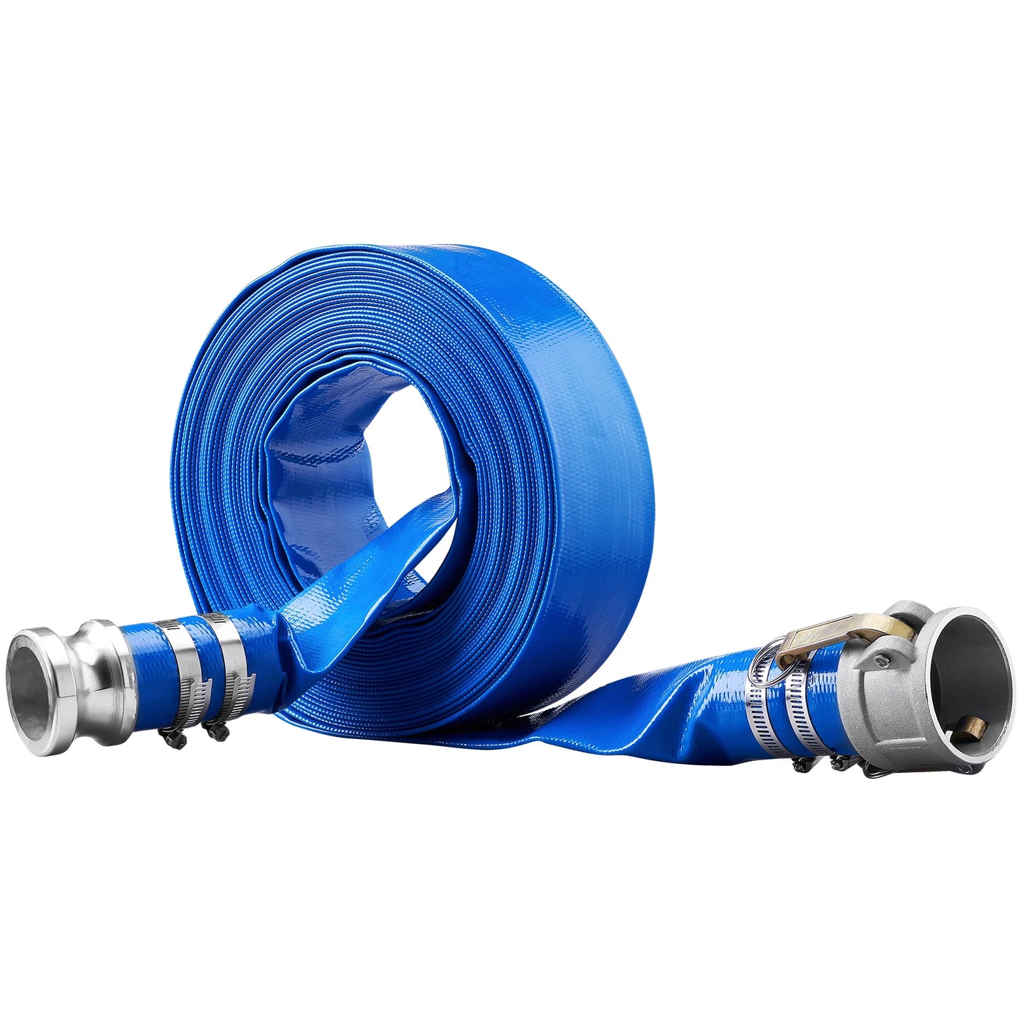 SucceBuy Pool Drain Hose 2 inch by 50ft Durable PVC Material  Clamps Fits Pumps Sand Filters Ideal for Pool Water Removal
