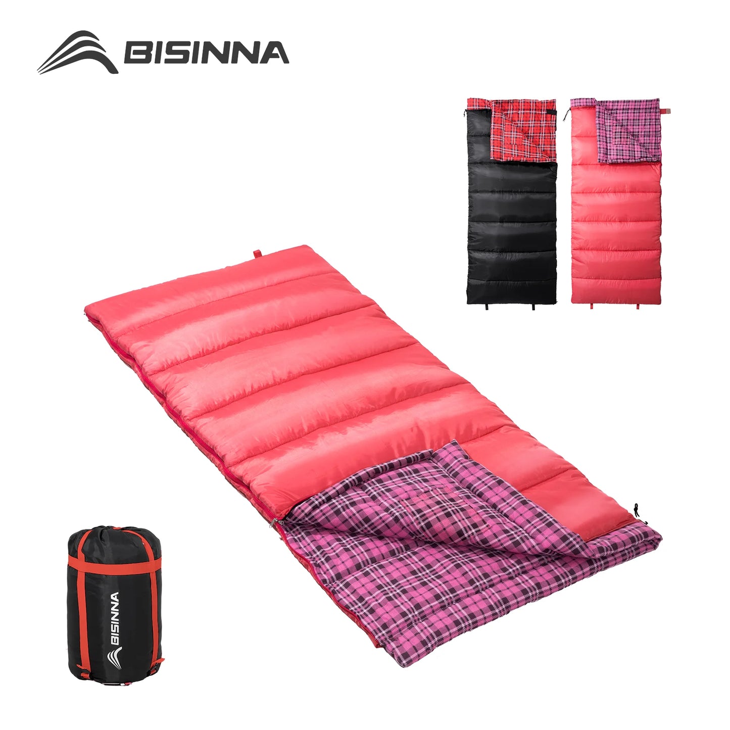 BISINNA Camping Sleeping Bag 3 Season Ultralight Backpacking Sleeping Bag Spliceable Travel Bag for Outdoor Hiking Picnic