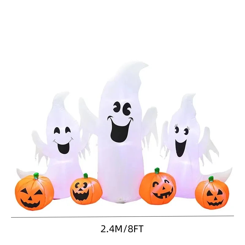 8FT Giant Mouth Ghost Inflatable Halloween Decoration Outdoor Horror House Yard Garden Props Kids Toys Halloween Party Decor