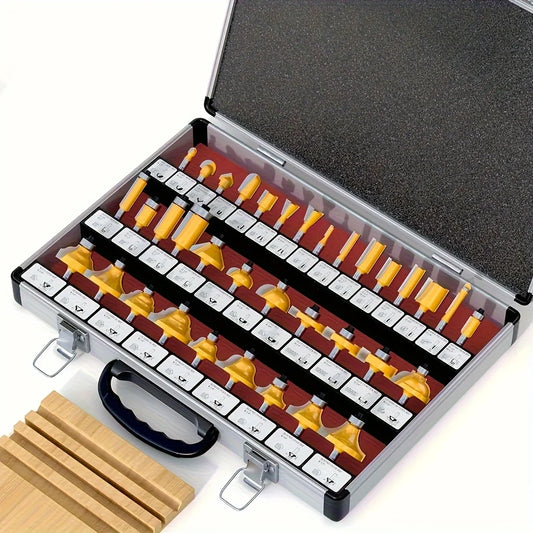35 Pieces Set Carbide Tipped Router Bits 1/4 Inch Shanks - Jimmys Supplies