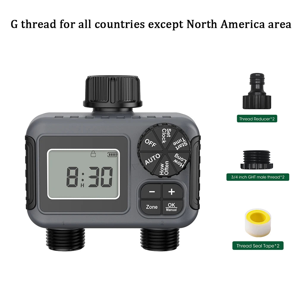 Insoma 2-Zone Sprinkler Timer Programmable Garden Hose Timer Water-Saving Irrigation Controller for Lawn Yard  Drip Systems IPX5